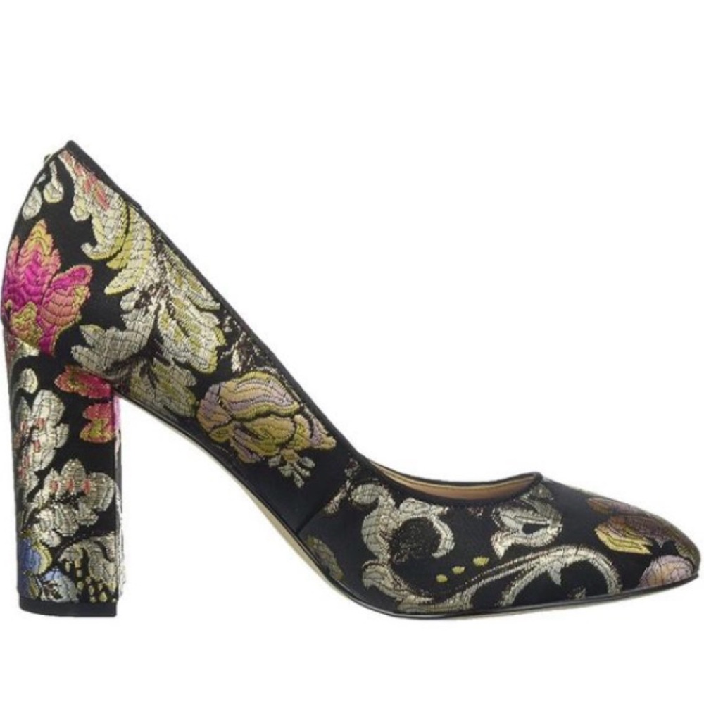Sam Edelman Black Multicolor Floral Heels